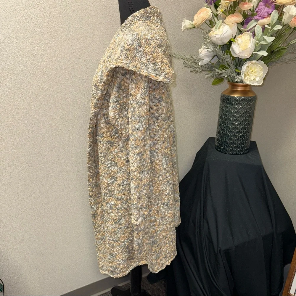 Est. 1946 Cozy Marled Knit Open Front Cardigan Sweater Neutral Gray Tan XL - Picture 2 of 8